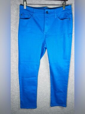 NYDJ Women’s Petites 10P Vibrant Blue Skinny Straight Stretch Jeans